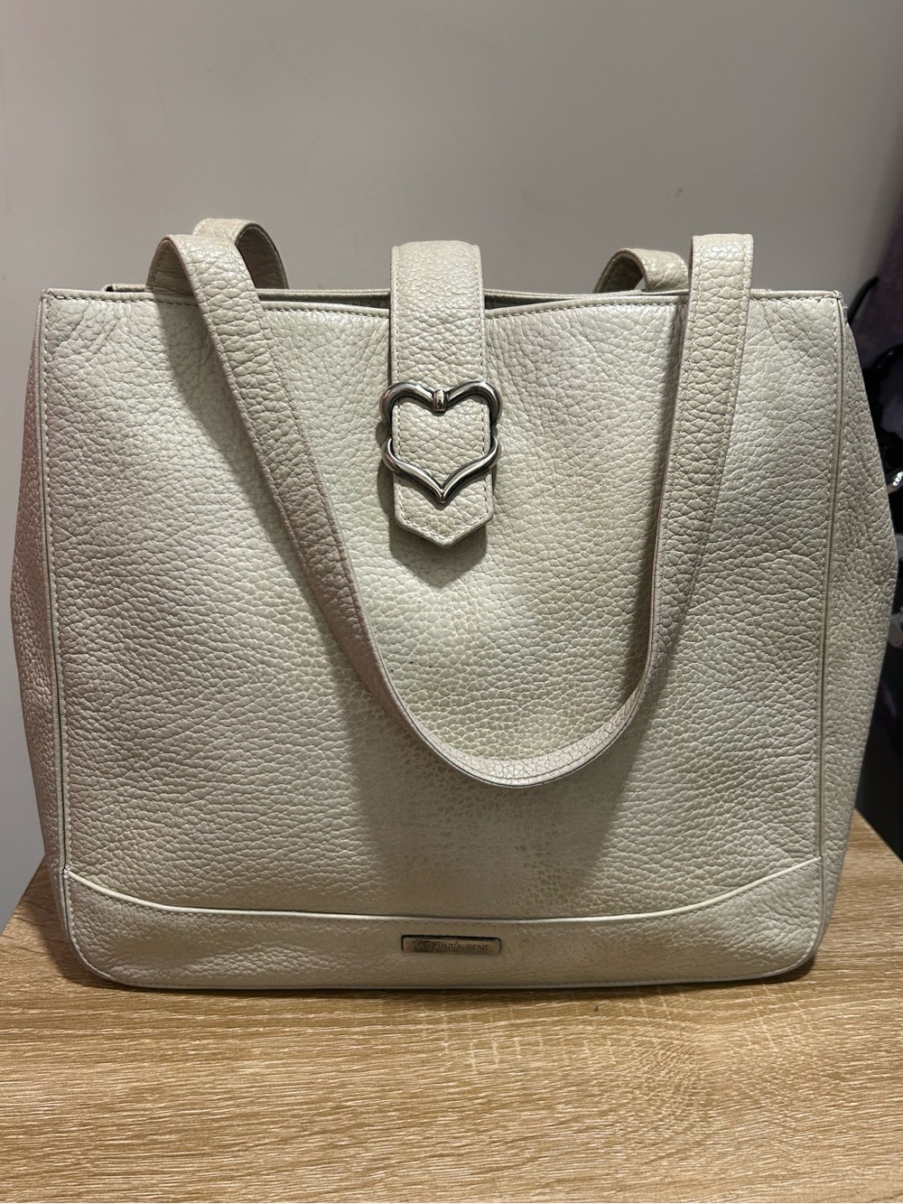 Vintage YSL Pebbled Leather Bag with Heart Detail